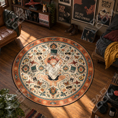 Ed Cheering Round Rug - Cowboy Bebop Chair Mat