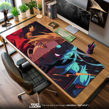 Edward & Alphonse Elric Mouse Pad, Brother’s Resolve Gaming Desk Mat Padloom