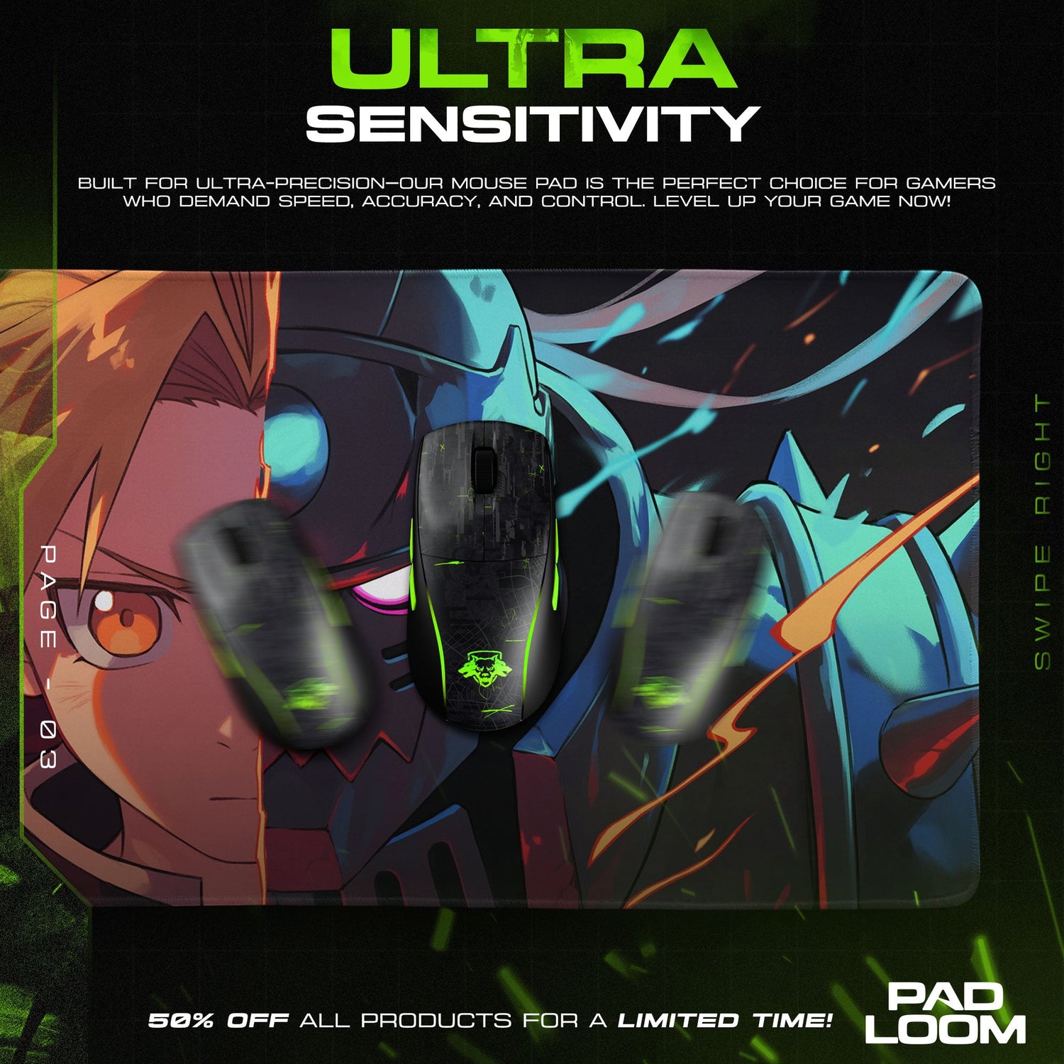 Edward & Alphonse Elric Mouse Pad, Brother’s Resolve Gaming Desk Mat Padloom