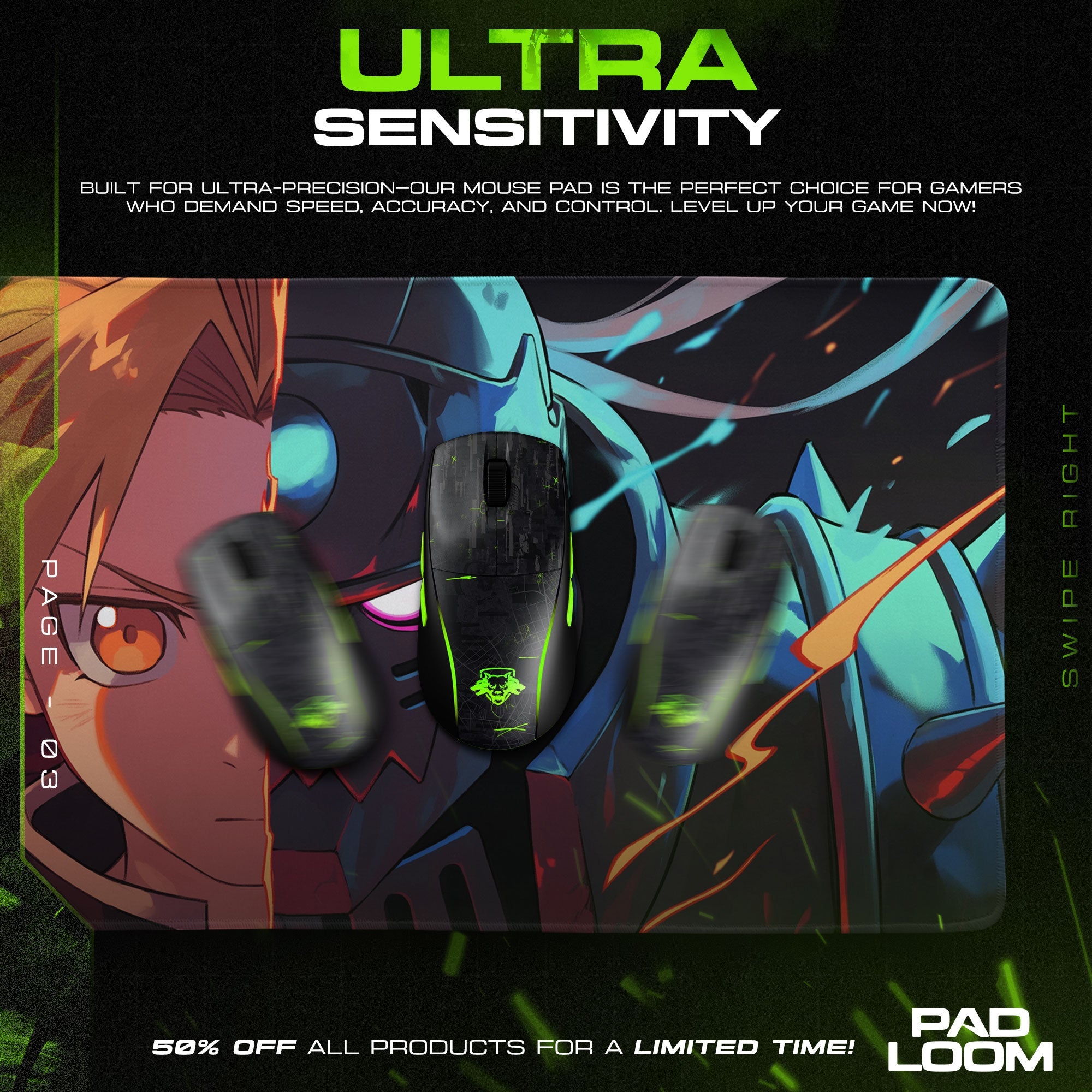 Edward & Alphonse Elric Mouse Pad, Brother’s Resolve Gaming Desk Mat Padloom