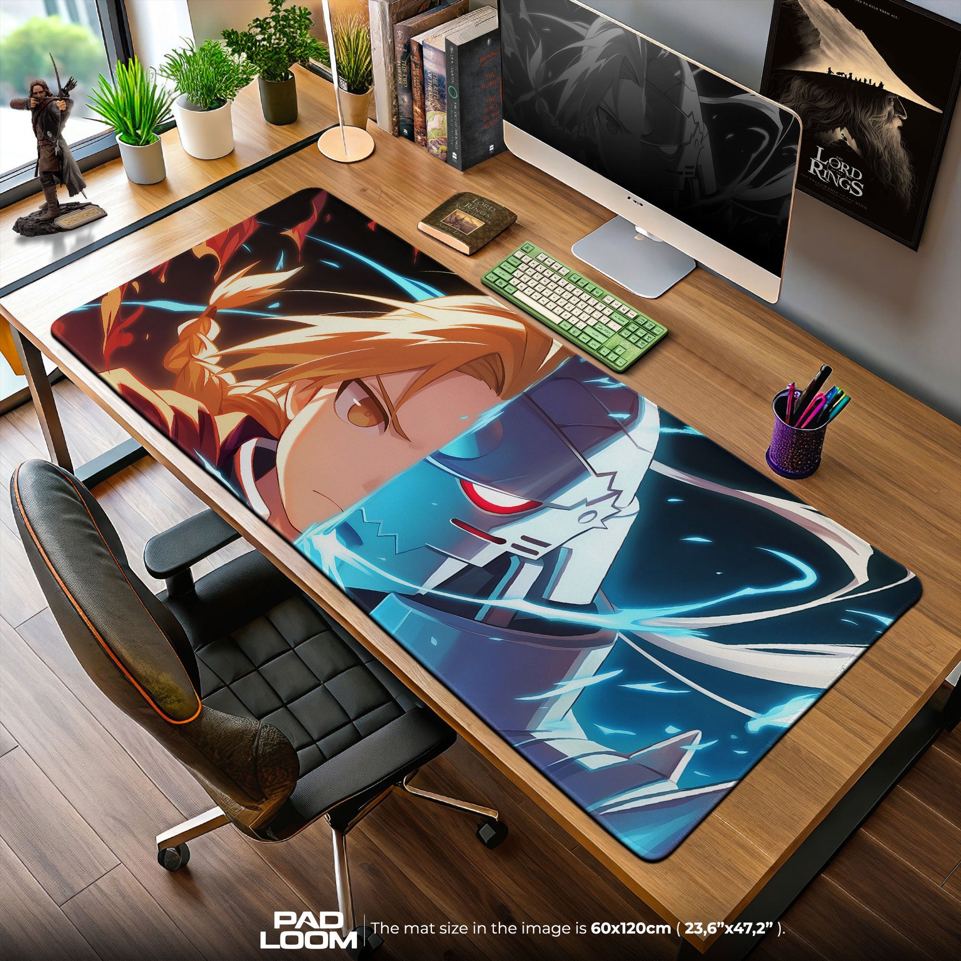 Edward & Alphonse Elric Mouse Pad, Dual Alchemy Gaming Desk Mat Padloom