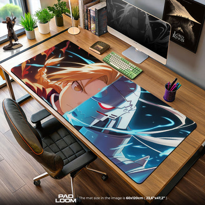 Edward & Alphonse Elric Mouse Pad, Dual Alchemy Gaming Desk Mat
