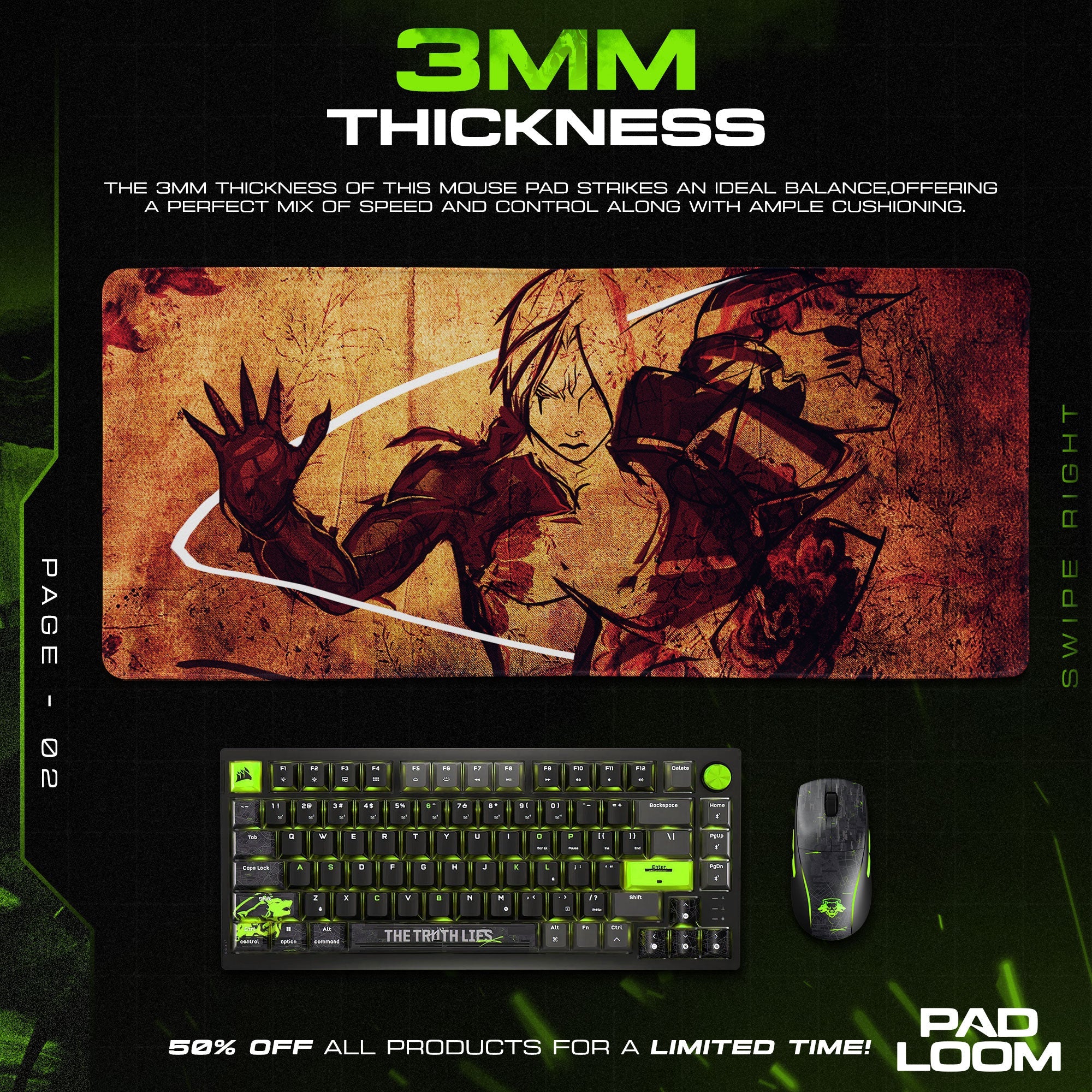 Edward Elric Mouse Pad, Alchemy Flame Gaming Desk Mat Padloom