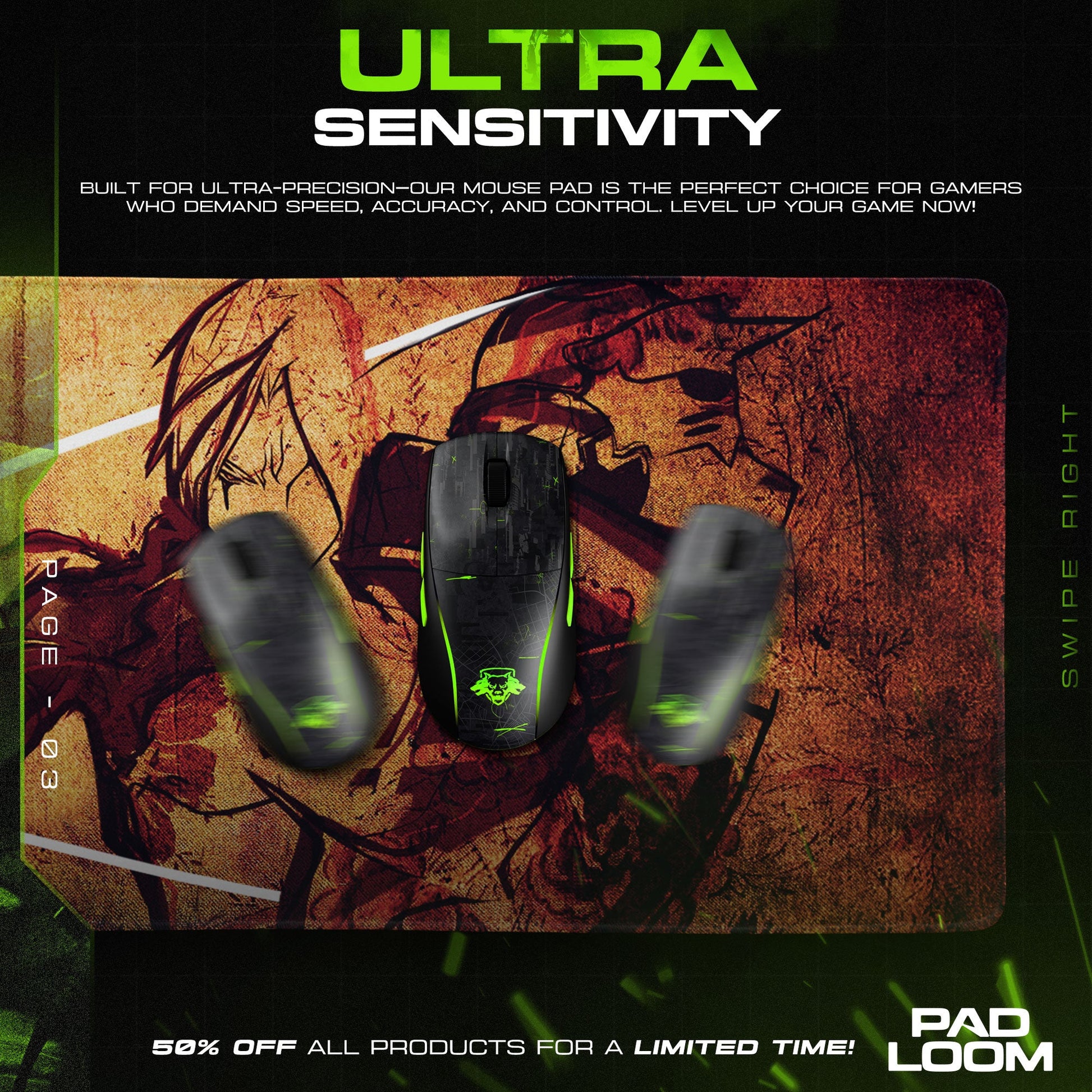 Edward Elric Mouse Pad, Alchemy Flame Gaming Desk Mat Padloom