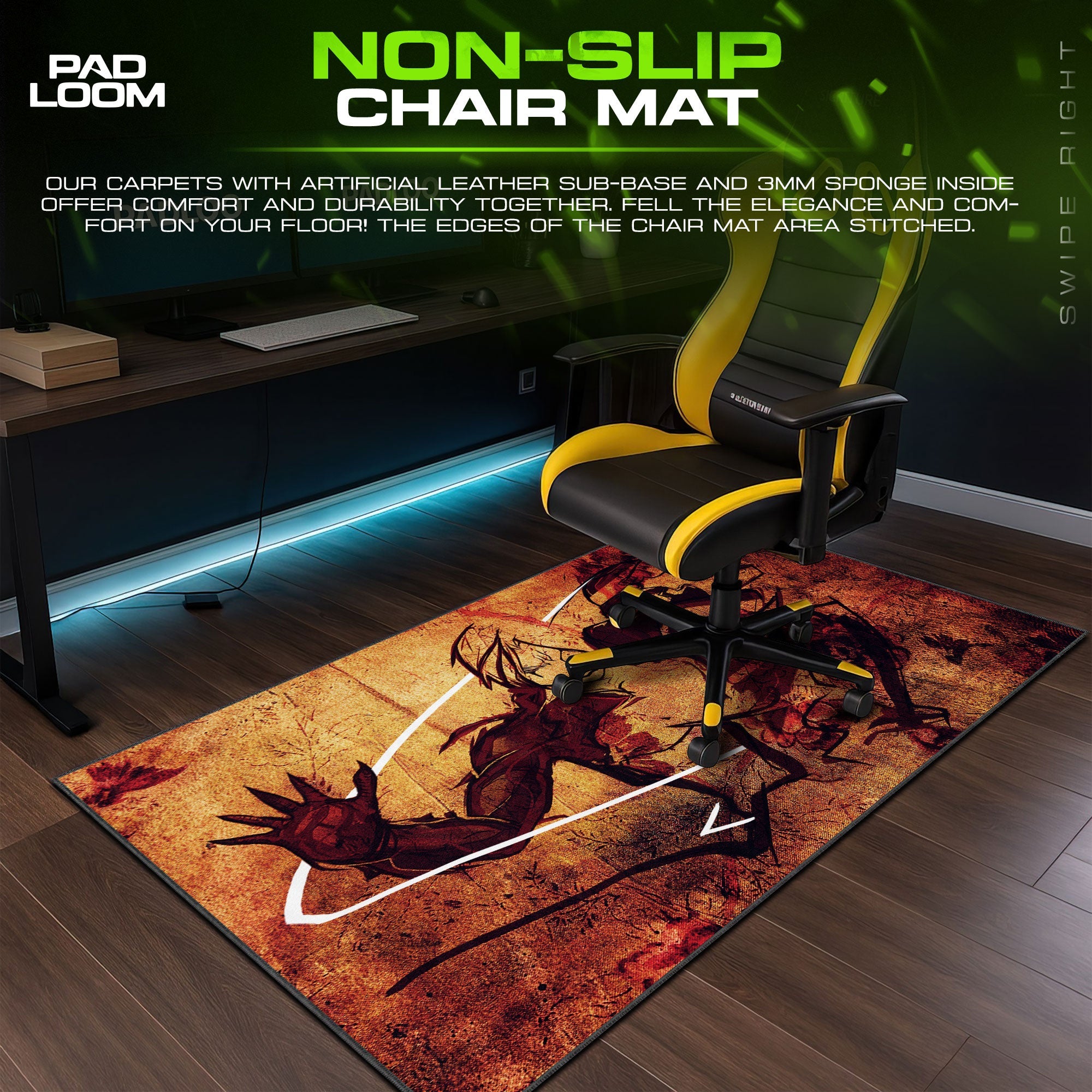 Edward Elric Mouse Pad, Alchemy Flame Gaming Desk Mat Padloom