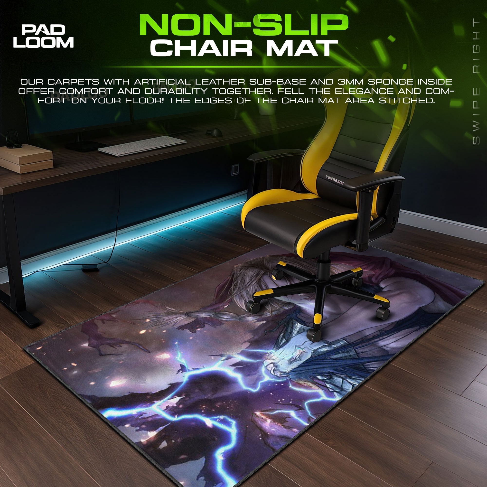 Edward Elric Mouse Pad, Lightning Alchemy Gaming Desk Mat Padloom