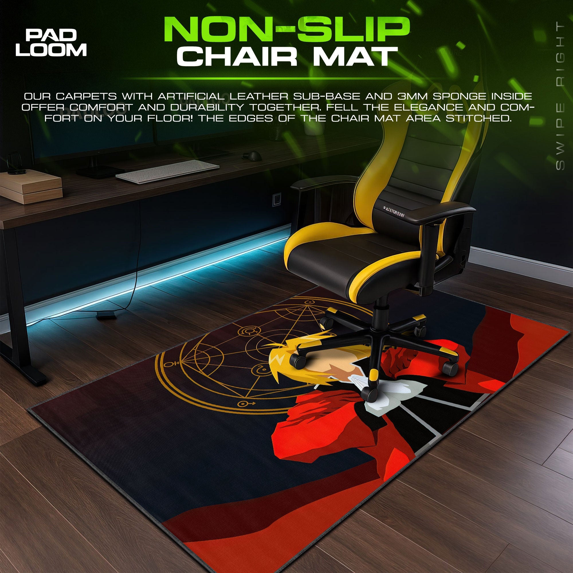 Edward Elric Mouse Pad, Transmutation Circle Gaming Desk Mat Padloom