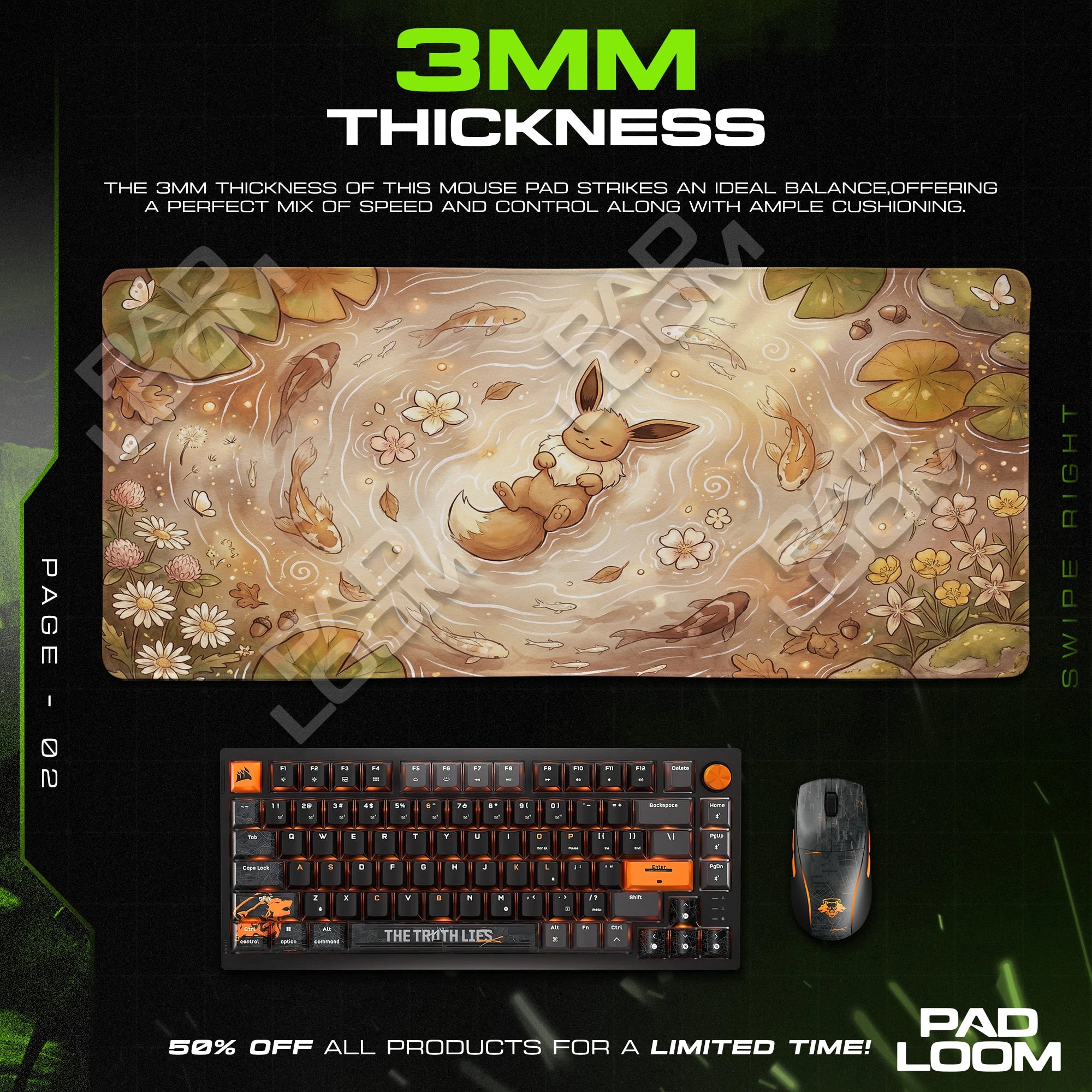 Eevee Amber Pond Mouse Pad - Pokemon Desk Mat