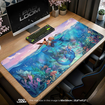 Eevee and Vaporeon Reef Mouse Pad – gaming desk mat by Padloom