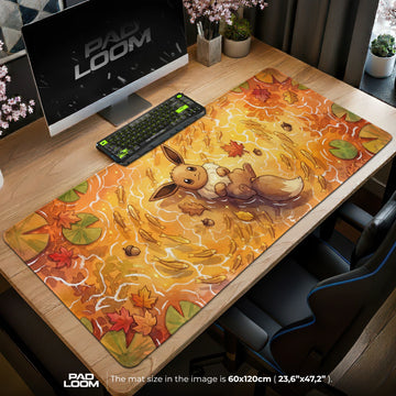Eevee Autumn Pond Mouse Pad - Pokemon Desk Mat