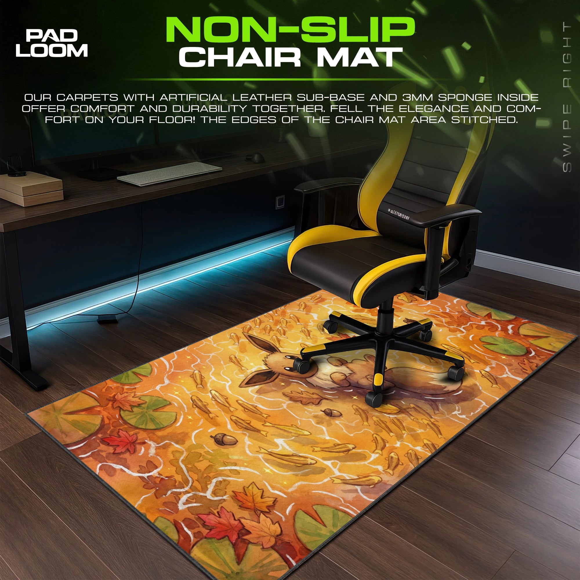Eevee Autumn Pond Mouse Pad - Pokemon Desk Mat