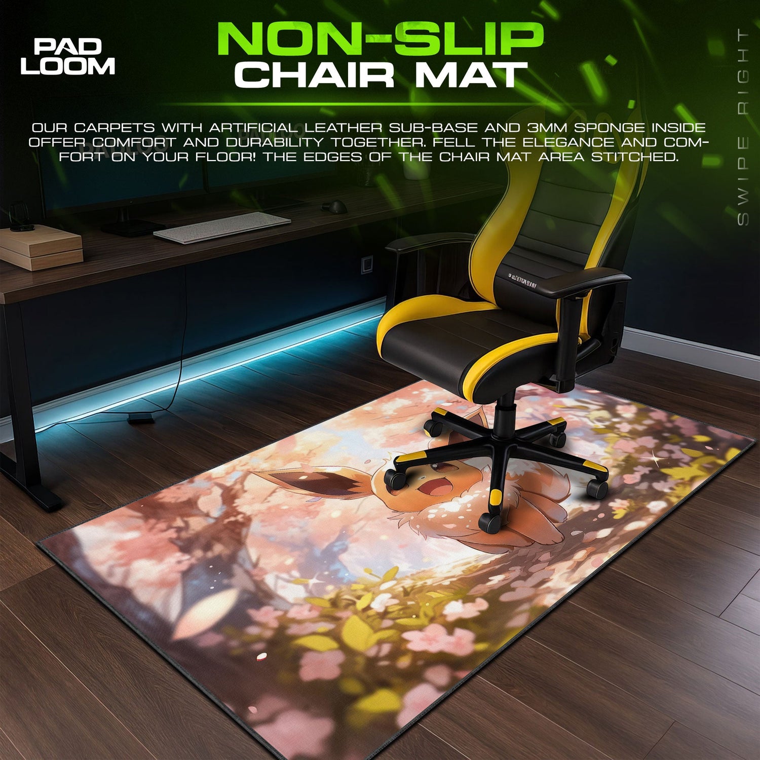 Eevee Blossom Mouse Pad, Pokémon Cherry Desk Mat Padloom