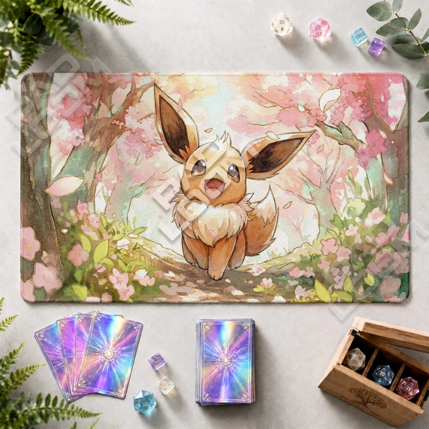 Eevee Blossom Playmat - Pokemon TCG Mat - view 2