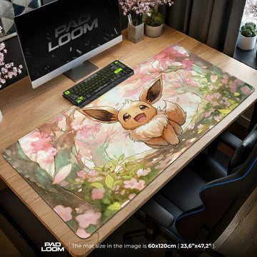Eevee Cherry Blossom Mouse Pad - Pokemon Desk Mat