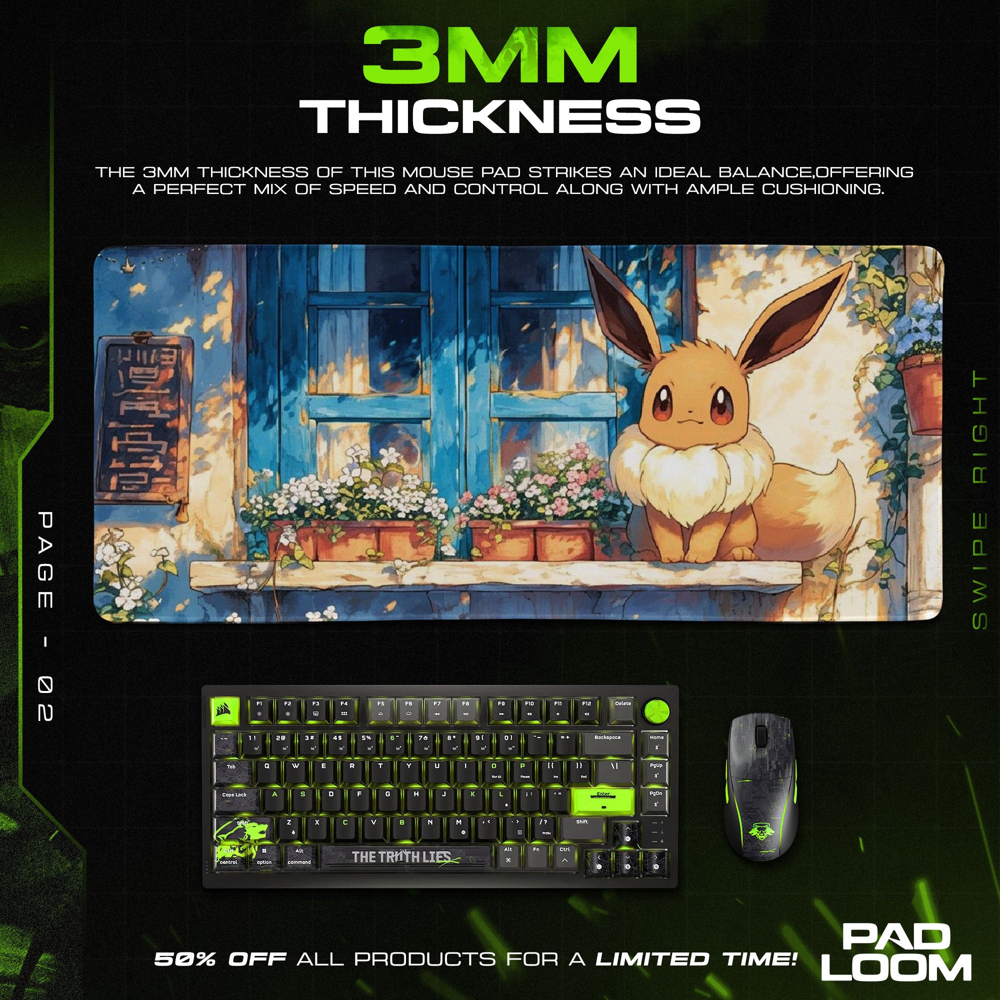 Eevee Cottage Mouse Pad, Pokémon Gaming Mouse Pad