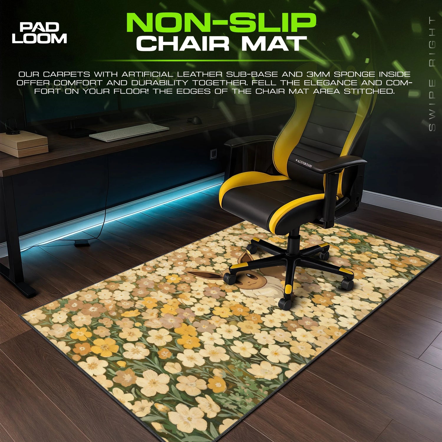Eevee Cream Blossom Mouse Pad - Pokémon Desk Mat