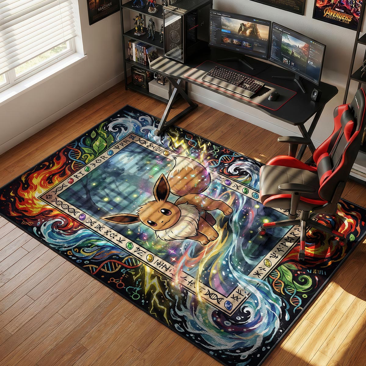 Eevee Elemental Potential Pokémon Chair rug — main product view