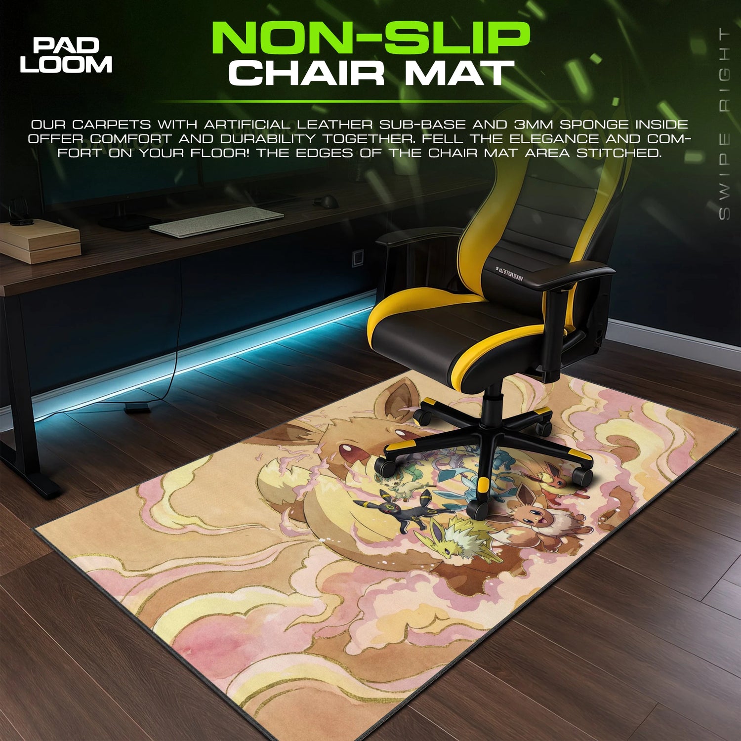 Eevee Evolution Circle Mouse Pad - Pokemon Desk Mat