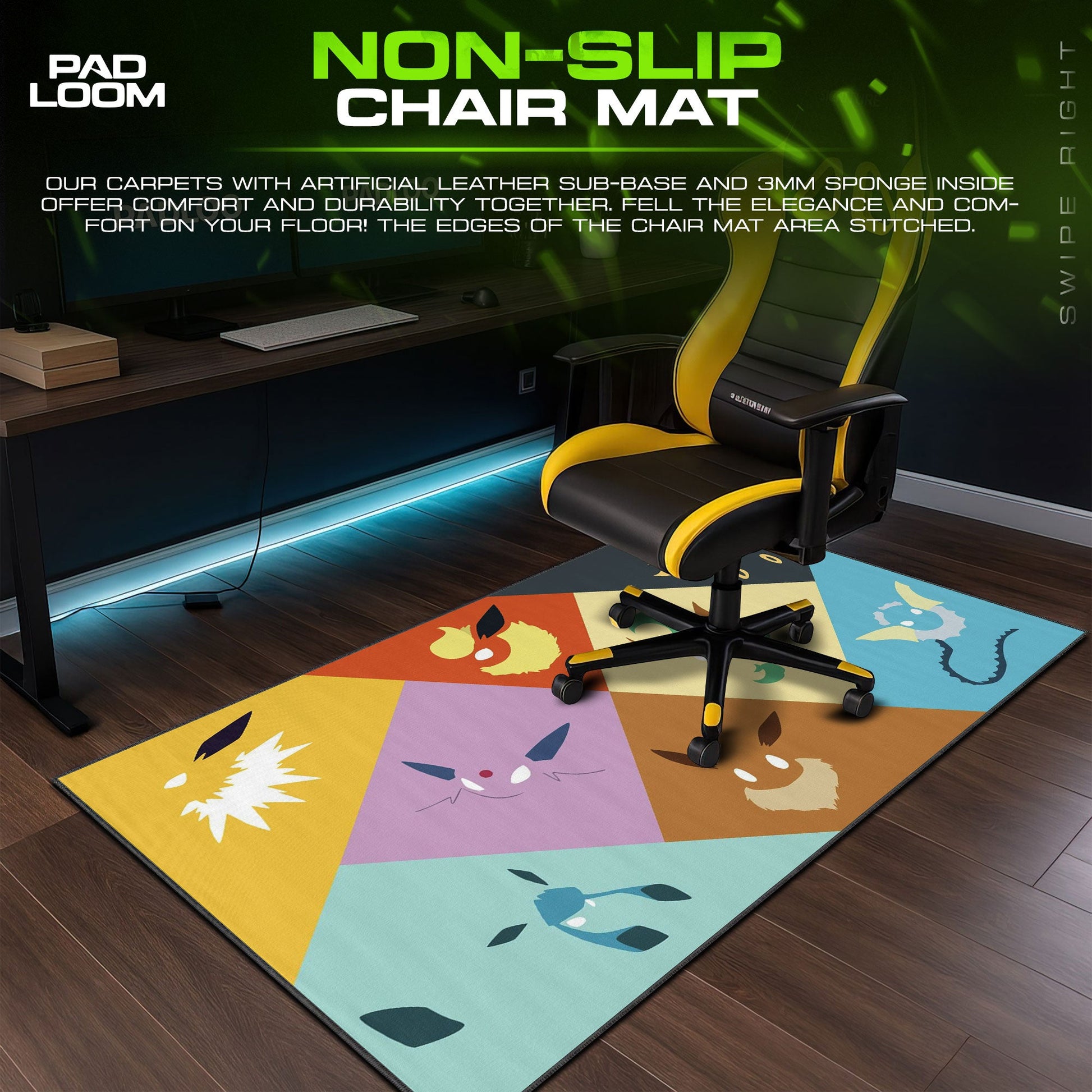 Ghost Type Pokémon Mouse Pad - Neon Spirit Anime Desk Mat Padloom