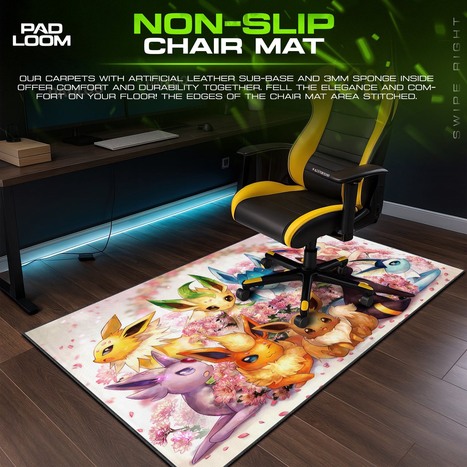 Eevee Evolutions Mouse Pad – Pokémon Desk Mat Padloom