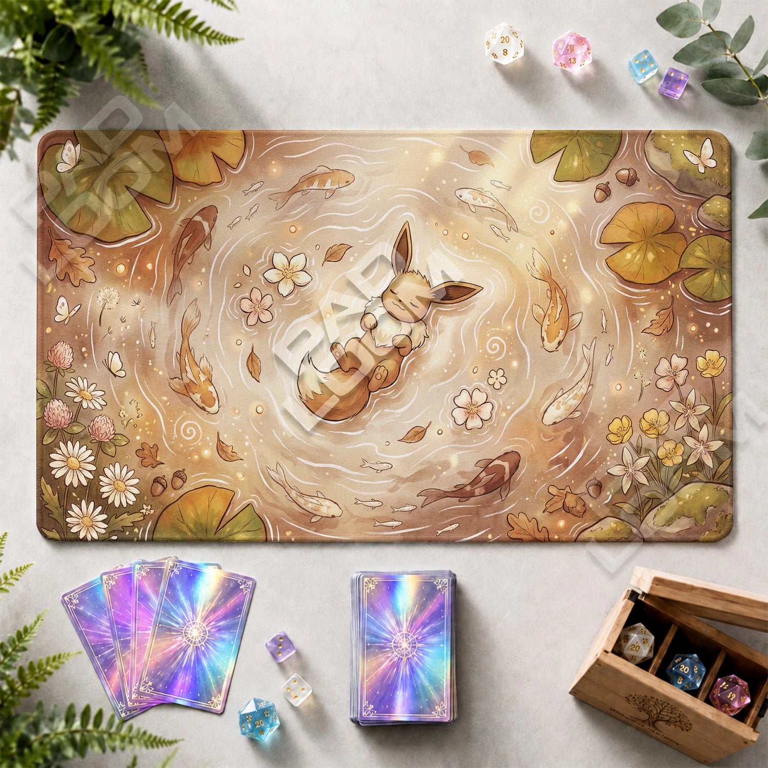 Eevee Pond Playmat - Pokemon TCG Mat - view 2