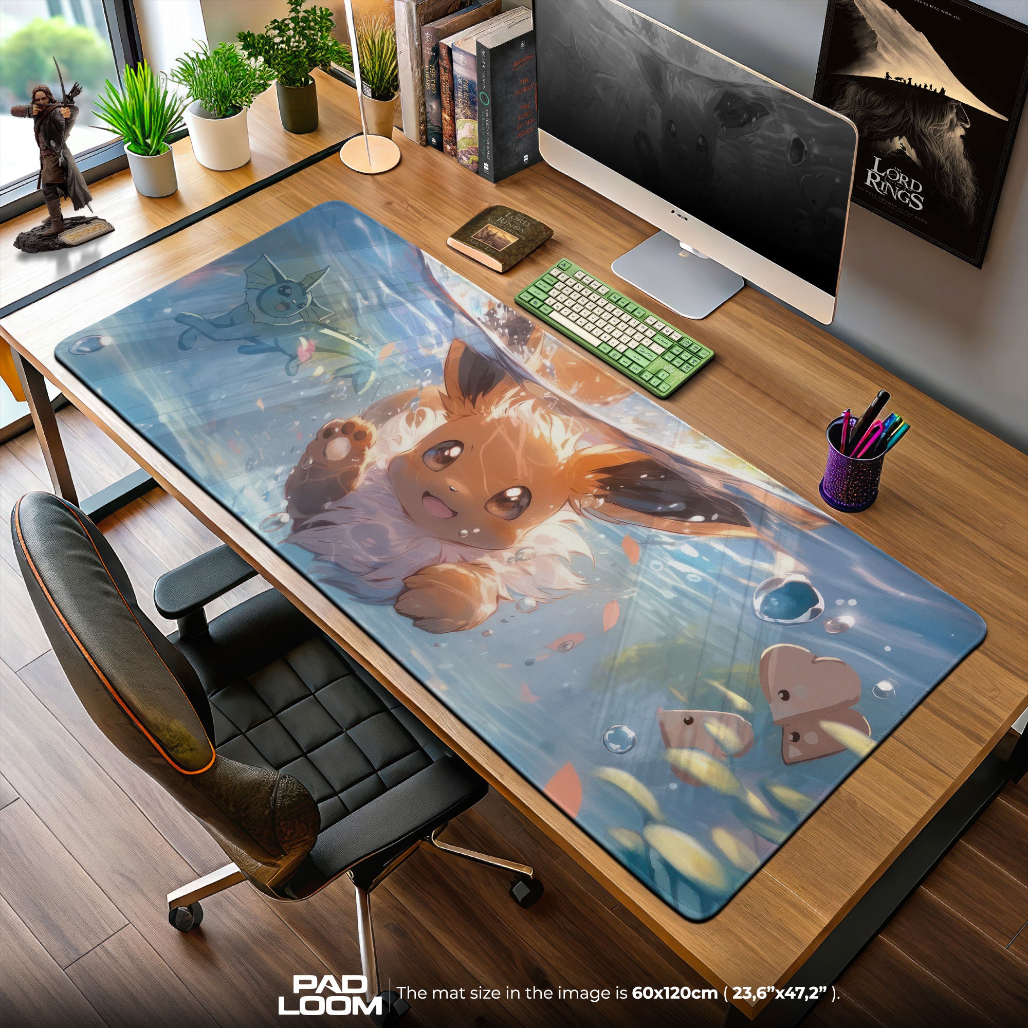 Eevee Splash Adventure Mouse Pad, Water Pokémon Gaming Mouse Pad