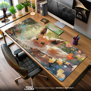 Eevee Spring River Mouse Pad, Floral Pokémon Gaming Mouse Pad