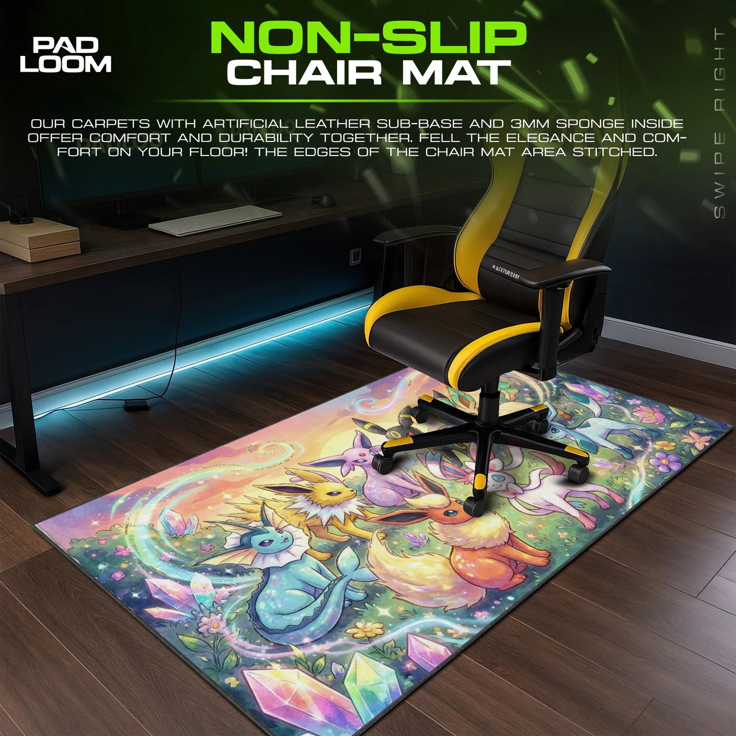 Eeveelution Crystal Field Mouse Pad - Pokemon Desk Mat