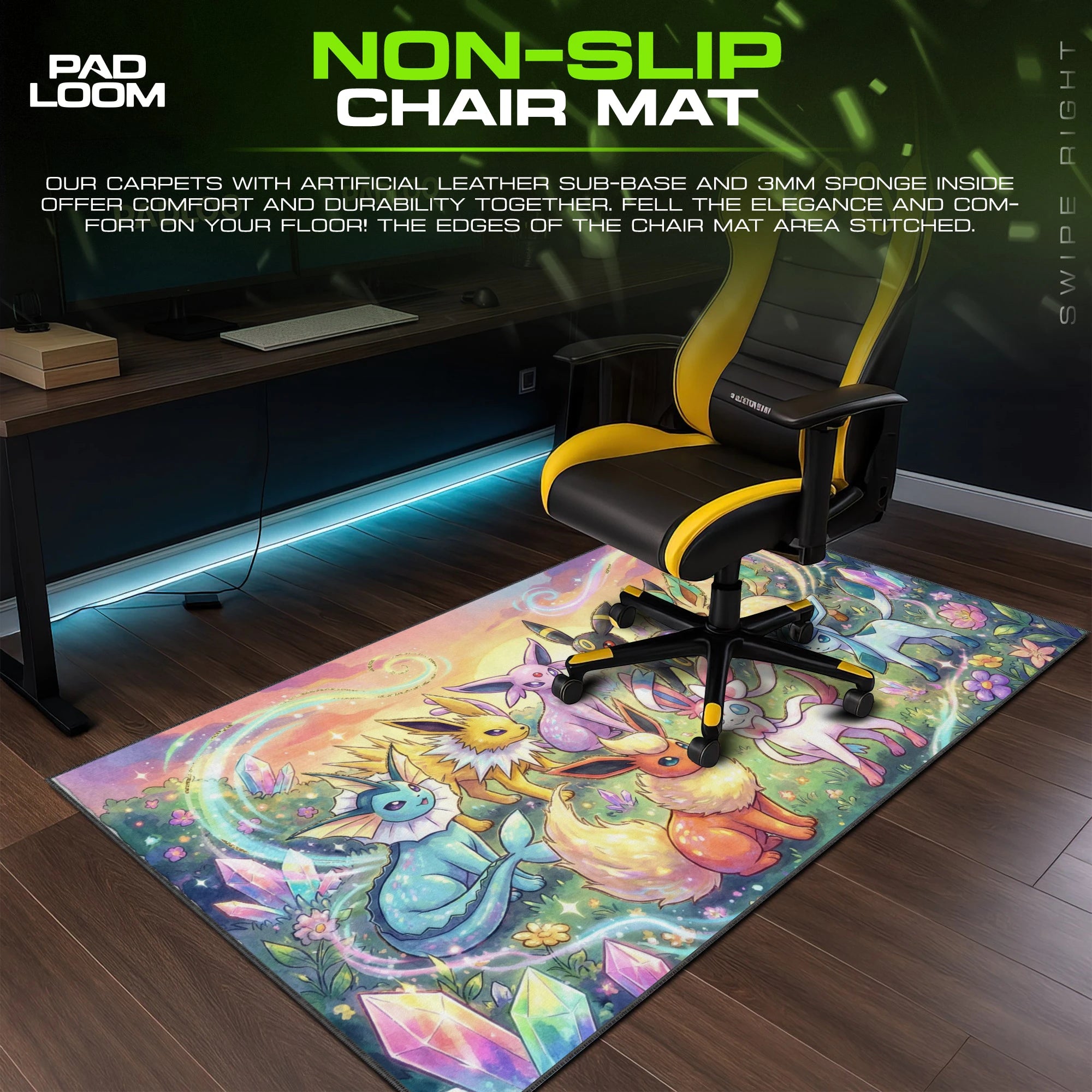 Eeveelution Crystal Field Mouse Pad - Pokemon Desk Mat