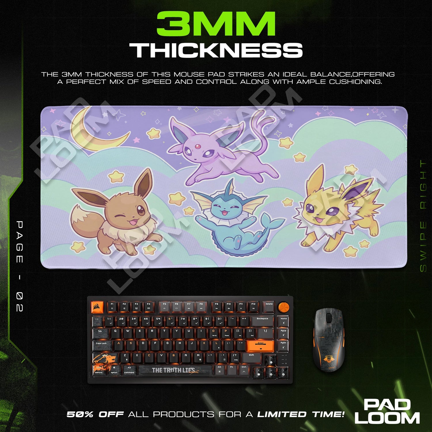 Eeveelution Squad Mouse Pad - Pokémon Desk Mat