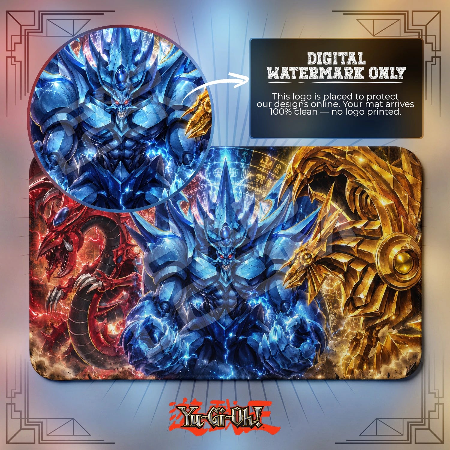 Egyptian Gods Trinity Playmat - Yugioh TCG Mat