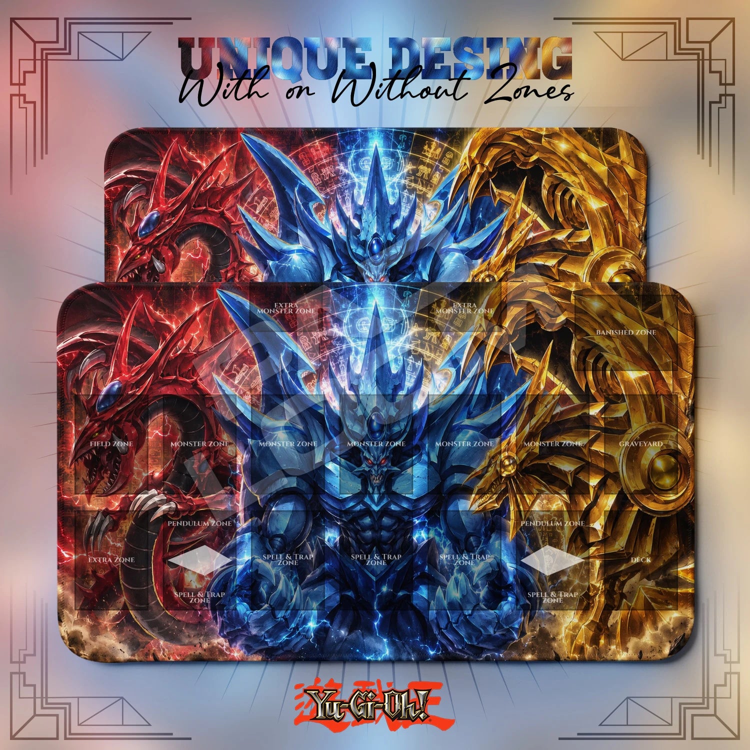 Egyptian Gods Trinity Playmat - Yugioh TCG Mat