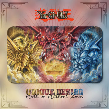 Egyptian Gods Trio Playmat – Yugioh TCG duel mat, 24 x 14 in