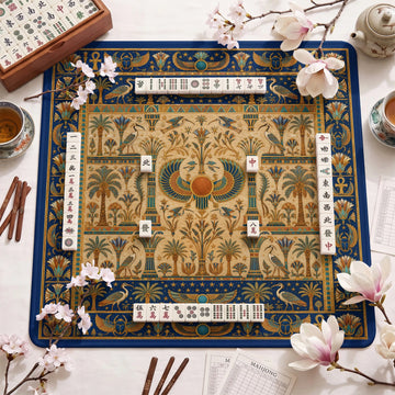 Egyptian Papyrus Mahjong Mat - Mah Jongg Table Mat