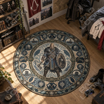Eivor Raven Round Rug - Assassin's Creed Chair Mat