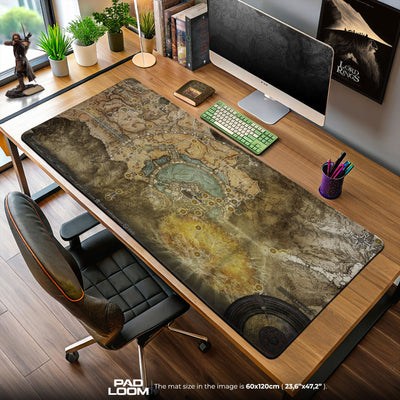 Elden Ring Erdtree Map Mouse Pad, Game Fantasy Desk Mat