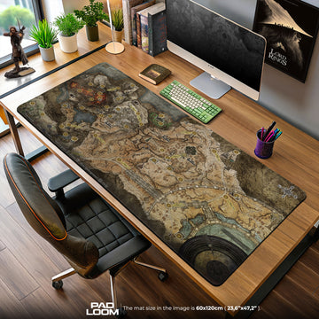 Elden Ring Lands Between Map Mauspad, Game Adventure Schreibtischmatte
