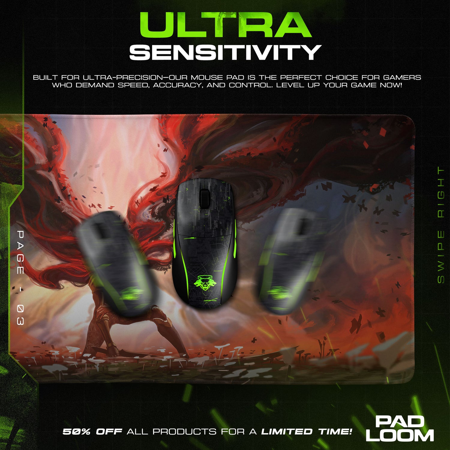 Game character design printed on mouse pad