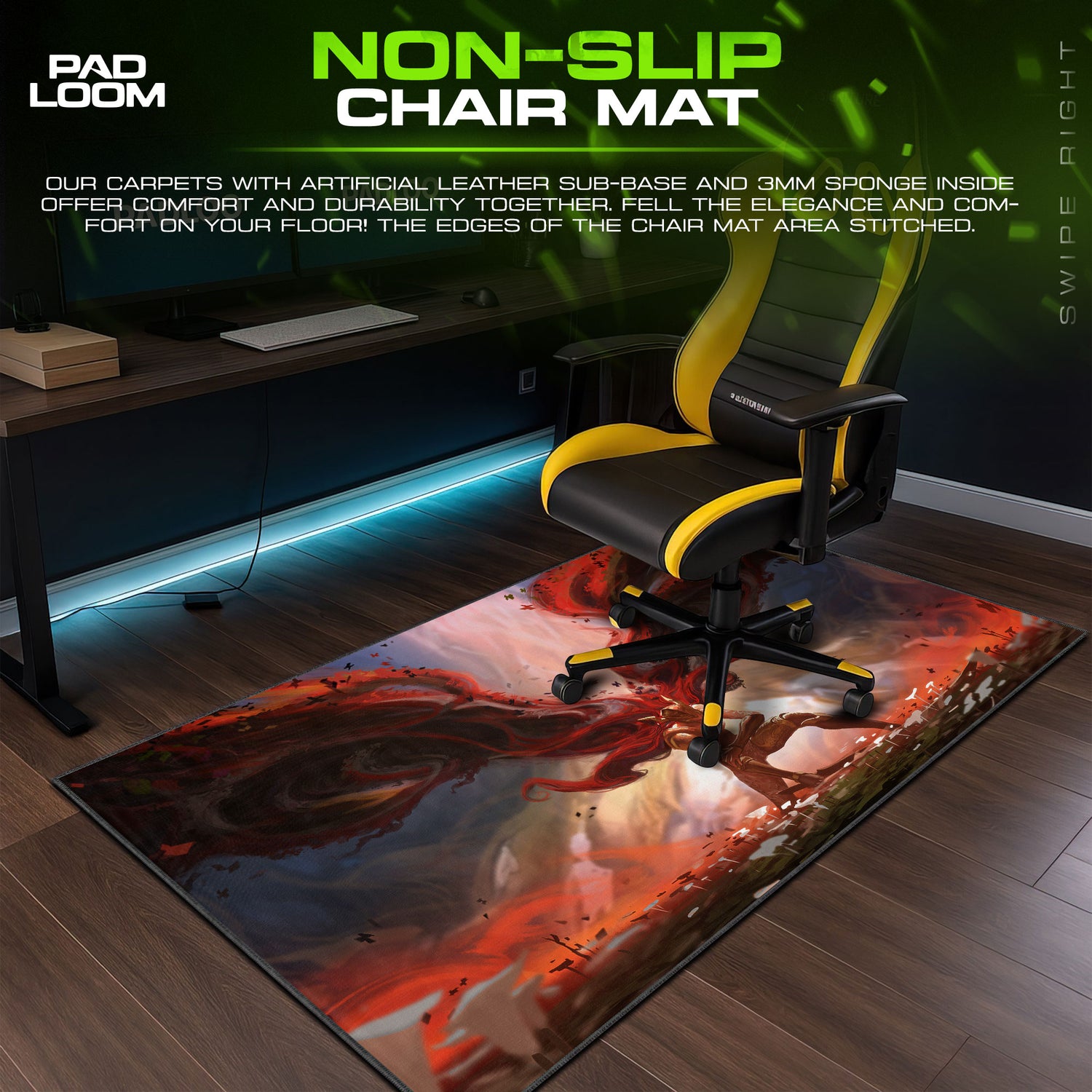 Elden desk mat showing full gaming artwork
