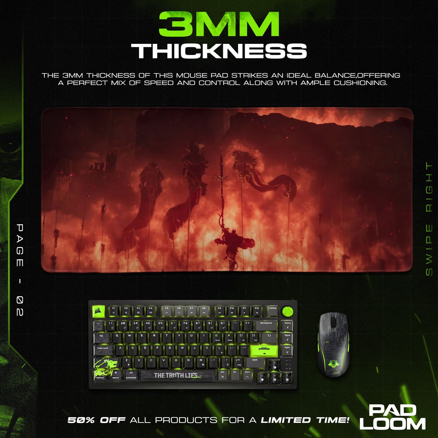 Elden Ring Messmer Flame March Mouse Pad, Game Desk Mat Padloom