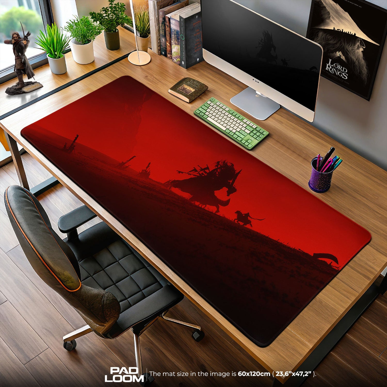 Elden Ring Mouse Pad, Blood Red Battle Gamer Desk Mat Padloom