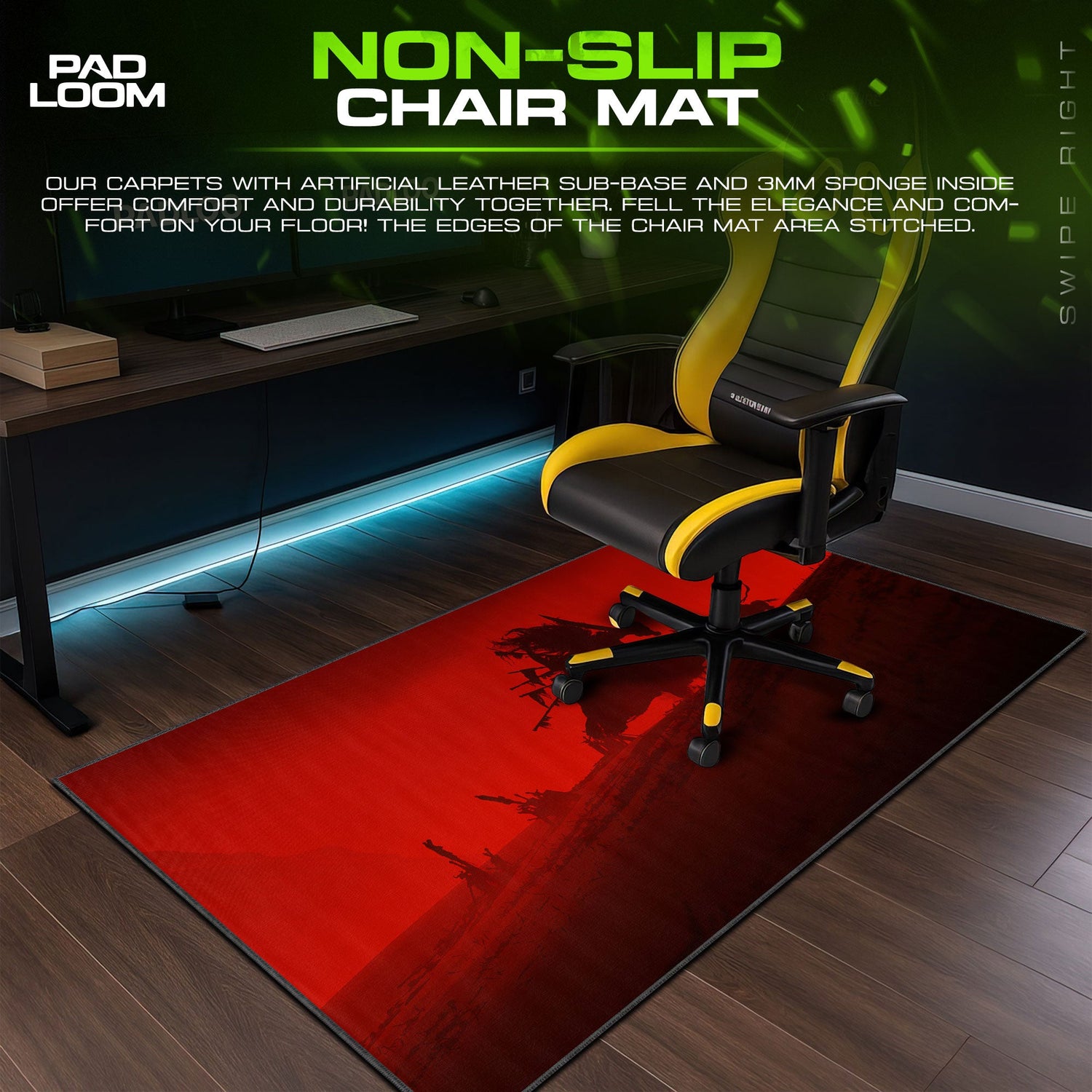 Elden Ring Mouse Pad, Blood Red Battle Gamer Desk Mat Padloom