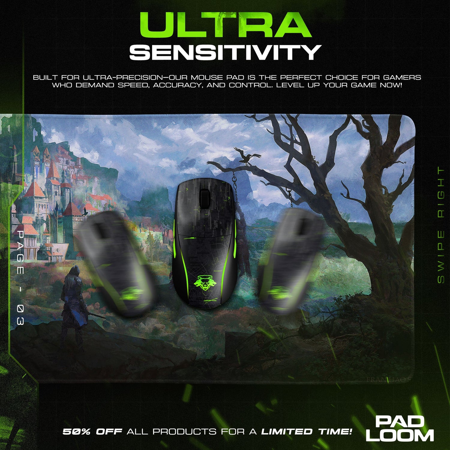 Elden Ring Mouse Pad, Castle Vista Gamer Desk Mat Padloom
