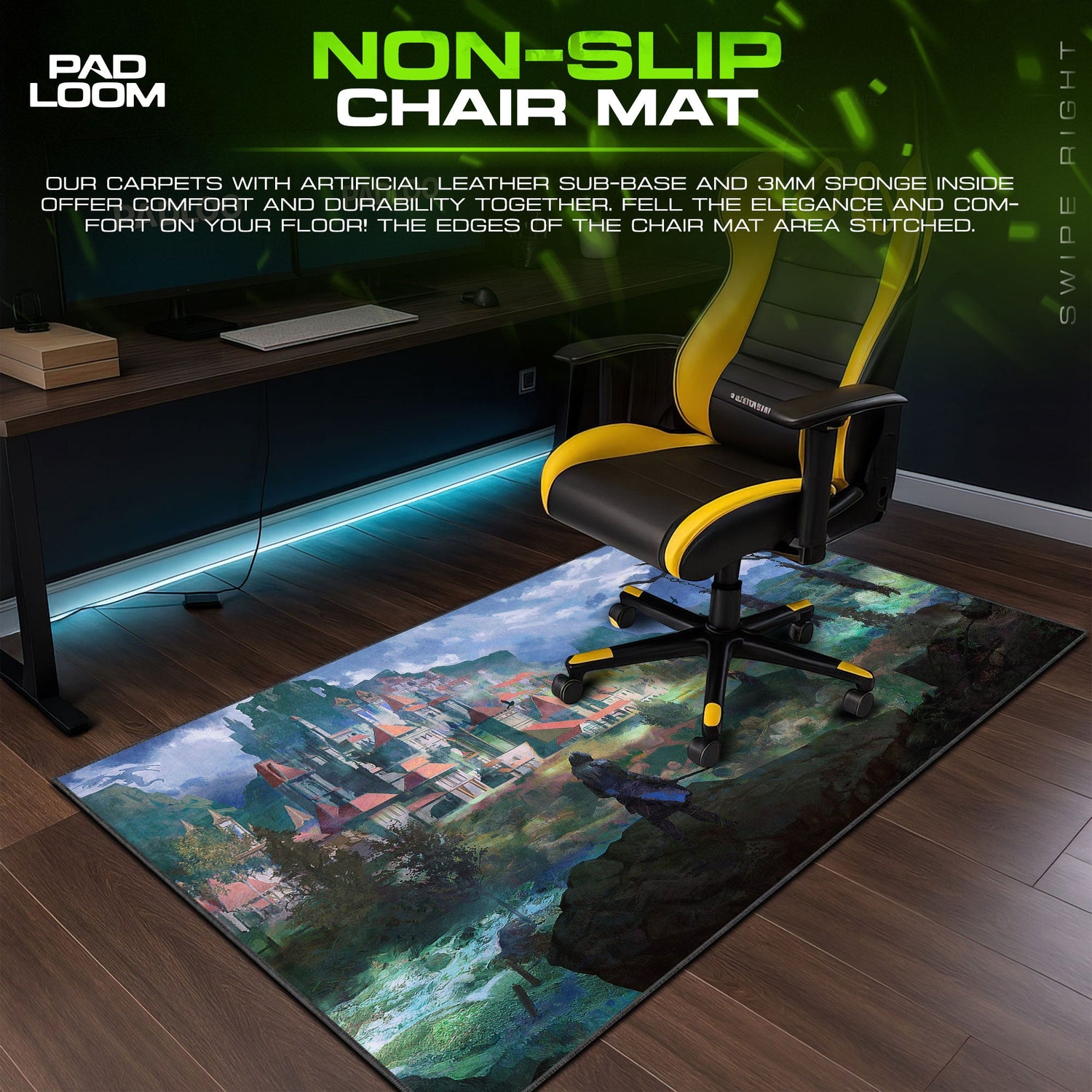Elden Ring Mouse Pad, Castle Vista Gamer Desk Mat Padloom