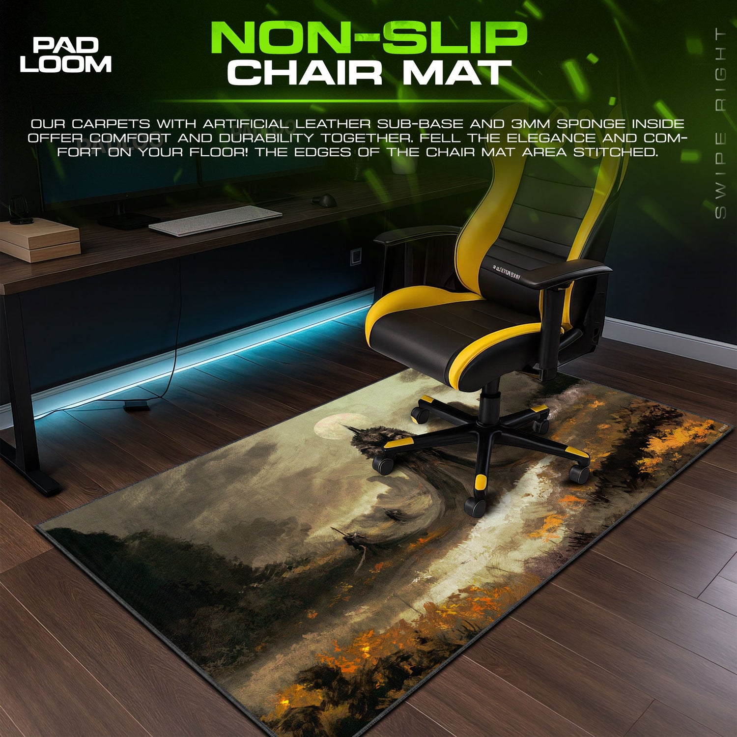 Elden Ring Mouse Pad, Dark Lord Gamer Desk Mat Padloom