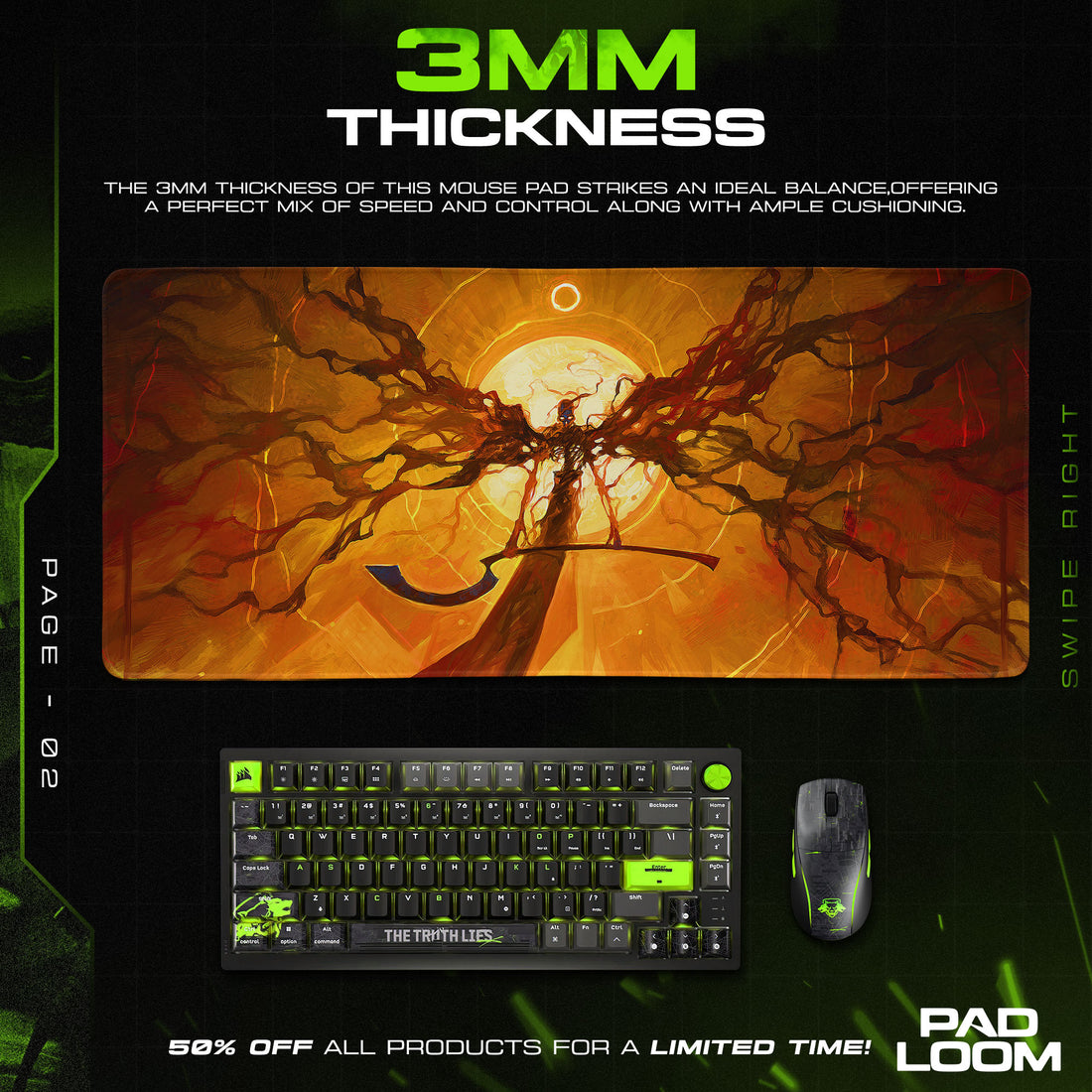 Elden Ring Mouse Pad, Erdtree Radiance Gamer Desk Mat