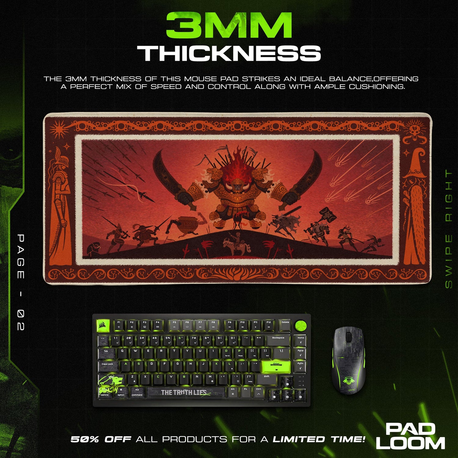Elden Ring Mouse Pad, Fire Giant Gamer Desk Mat Padloom