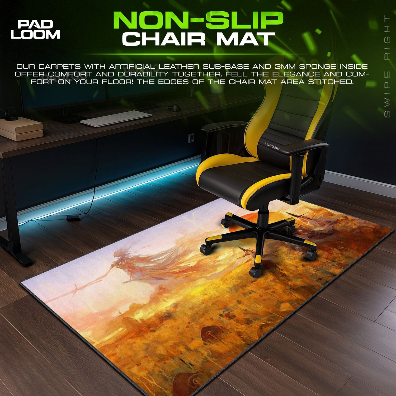 Elden Ring Mouse Pad, Golden Fields Gamer Desk Mat Padloom