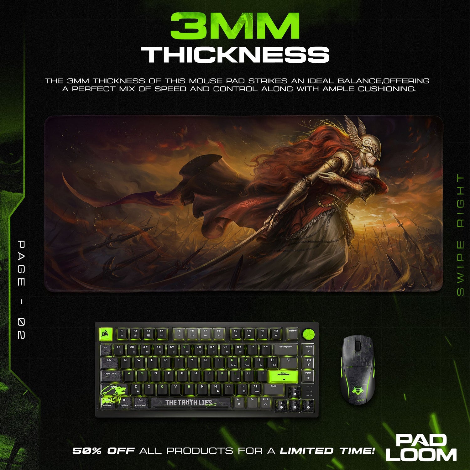 Elden Ring Mouse Pad, Malenia Battle Gamer Desk Mat Padloom