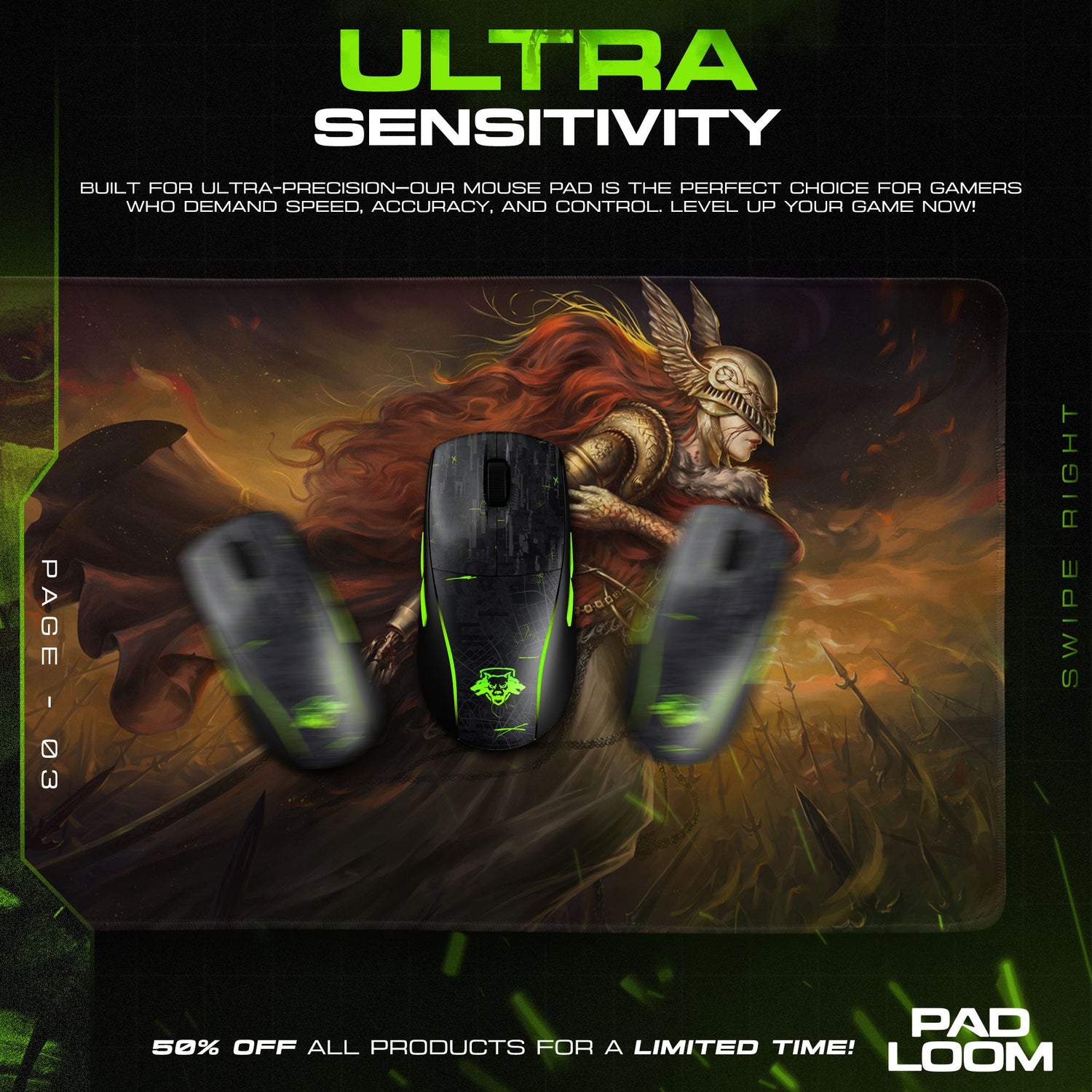 Elden Ring Mouse Pad, Malenia Battle Gamer Desk Mat Padloom
